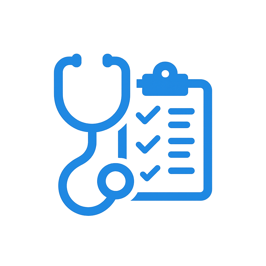 Triage clipboard and stethoscope